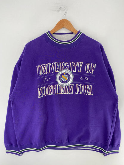 90's UNIVERSITY OF NORTHERN IOWA Size XL Vintage College Sweat-Shirt / G472S