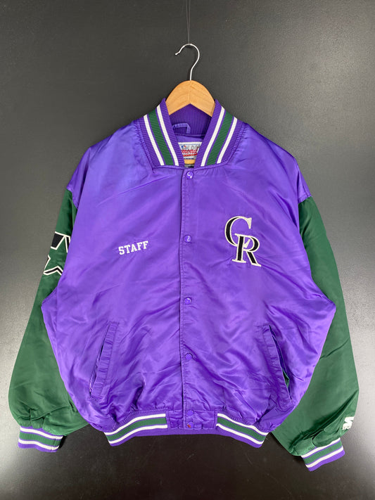 1998 STARTER x COLORADO ROCKIES Size XL Vintage Nylon MLB Jacket / F6227N