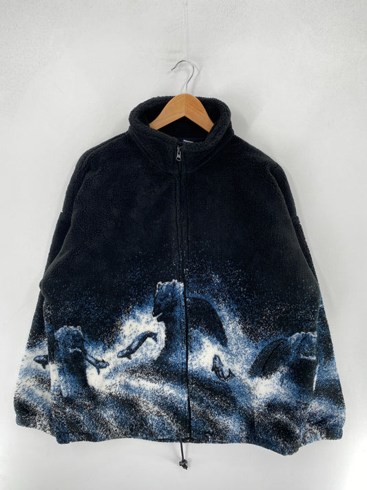 90's BEAR Made in USA Size XL Fleece Jacket / F3806J