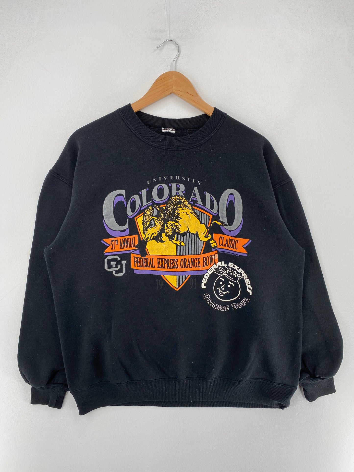 90’s UNIVERSITY COLORADO Size No Tag (Approx.L) College Sweat-shirt / F3815S