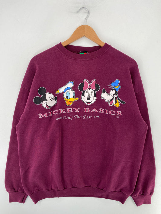 90's DISNEY MICKEY Size Approx.L-XL Vintage Sweat-shirt / G596S