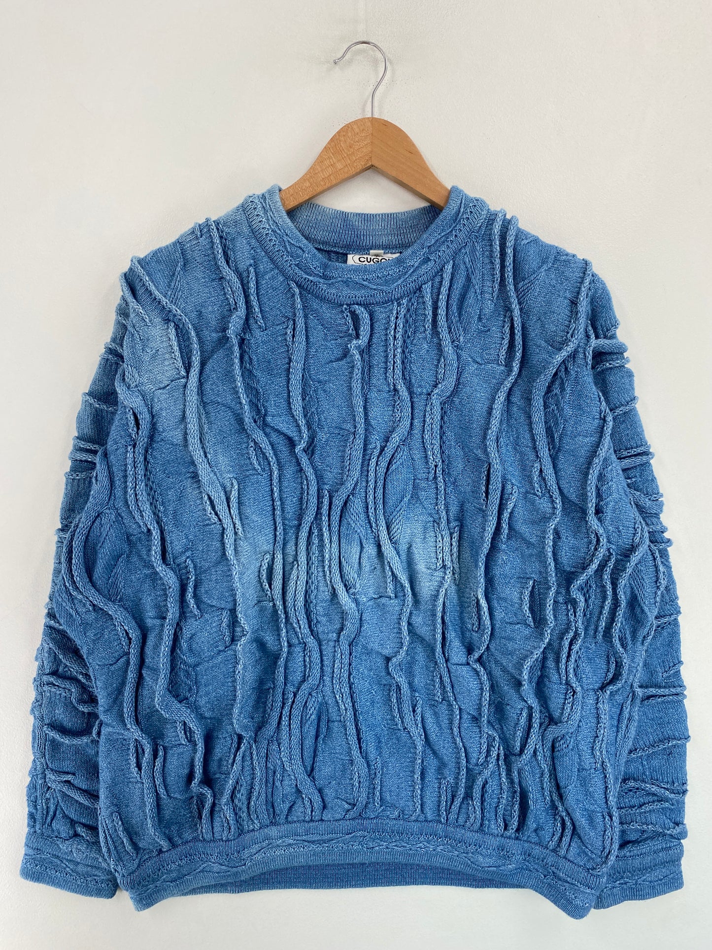 80’s Old COOGI Indigo Dyed Size M Cotton Knit Sweater / G4503K