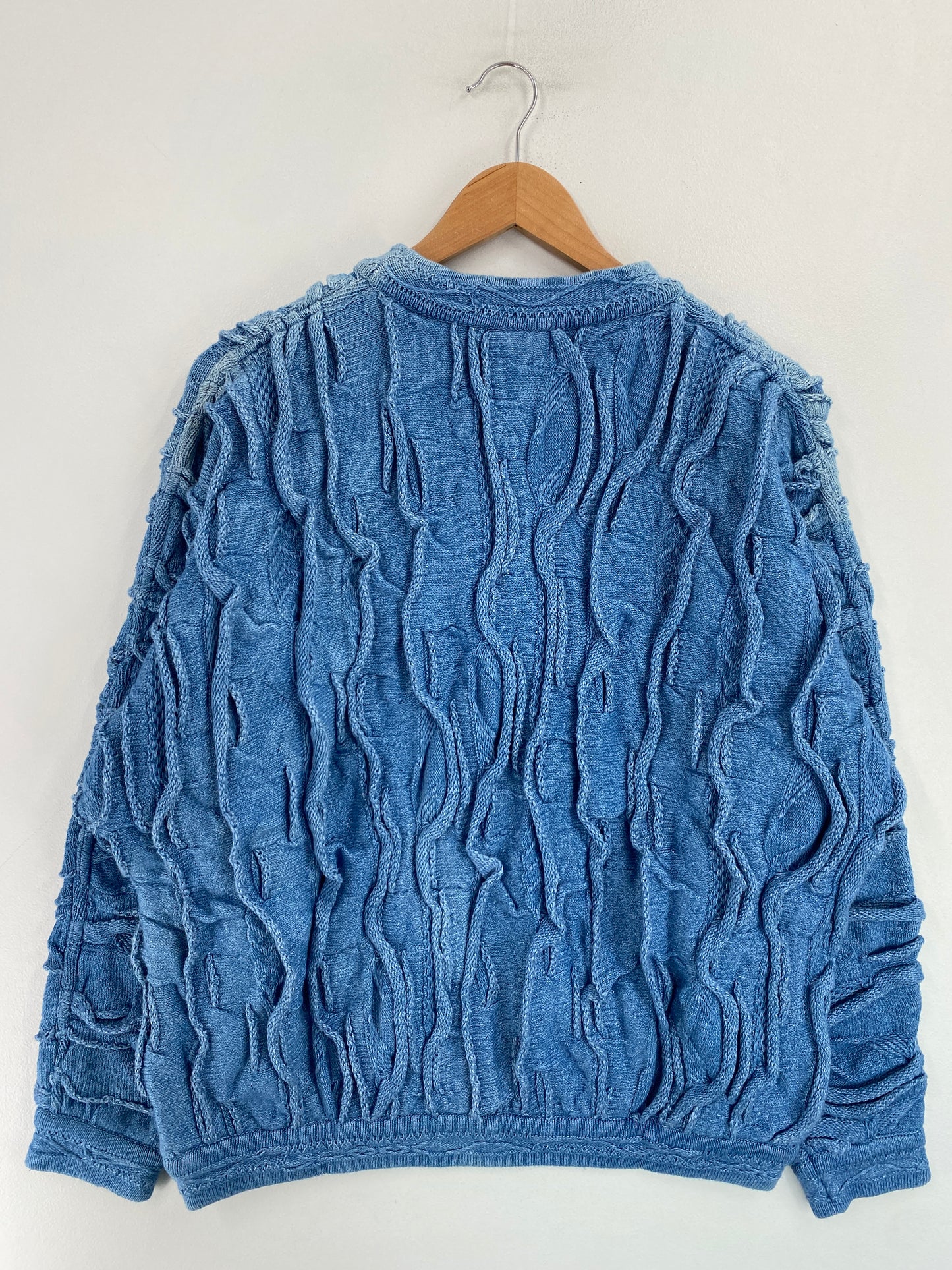 80’s Old COOGI Indigo Dyed Size M Cotton Knit Sweater / G4503K
