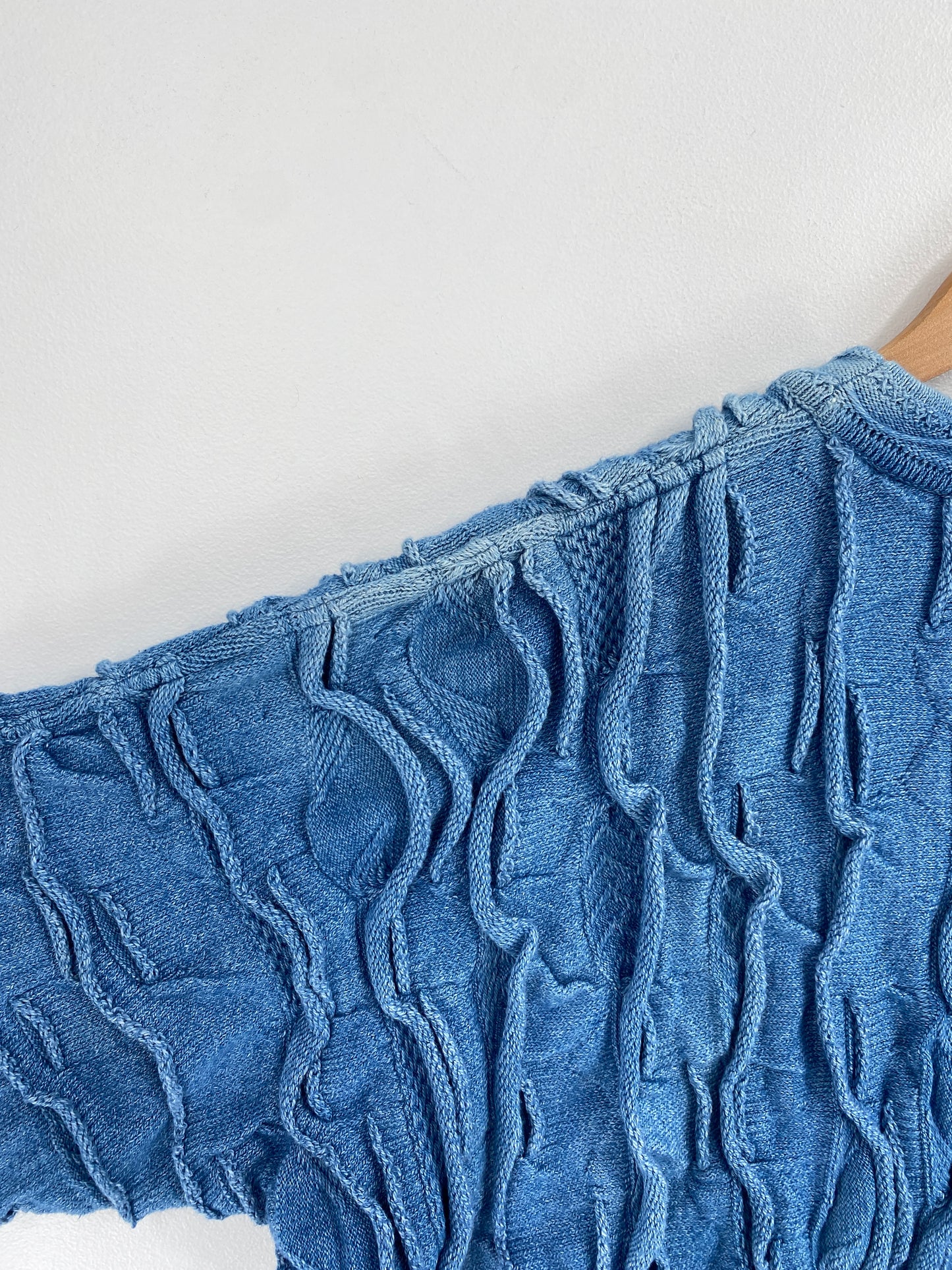 80’s Old COOGI Indigo Dyed Size M Cotton Knit Sweater / G4503K