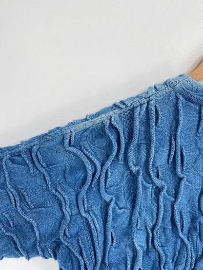 80’s Old COOGI Indigo Dyed Size M Cotton Knit Sweater / G4503K