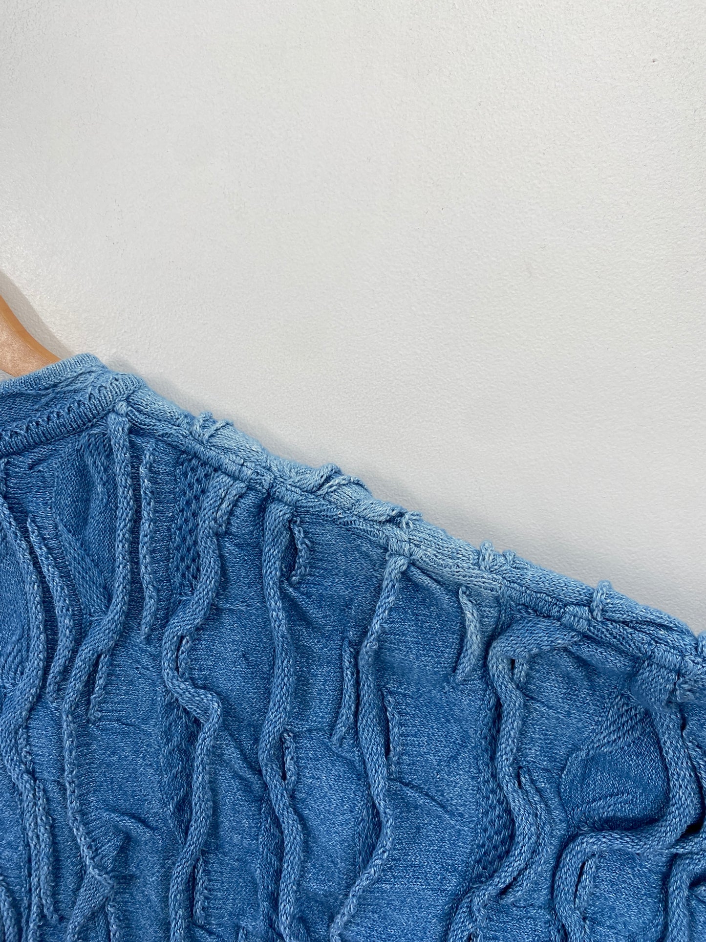 80’s Old COOGI Indigo Dyed Size M Cotton Knit Sweater / G4503K