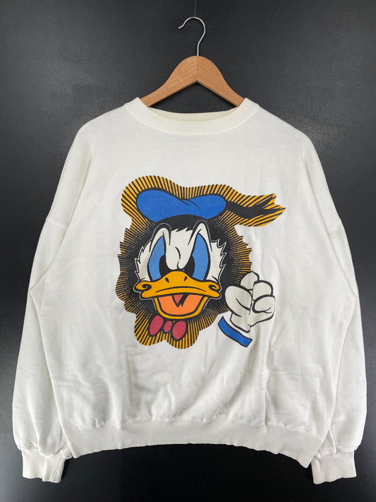 90's DISNEY DONALD DUCK Size No Tag (Approx. XL) Vintage Sweat-shirt / G4520S