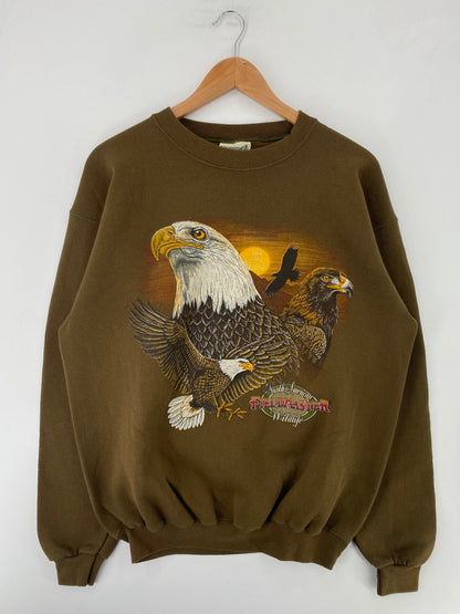 90's EAGLES Made in USA Size L Vintage Animal Sweat-Shirt / F9953S