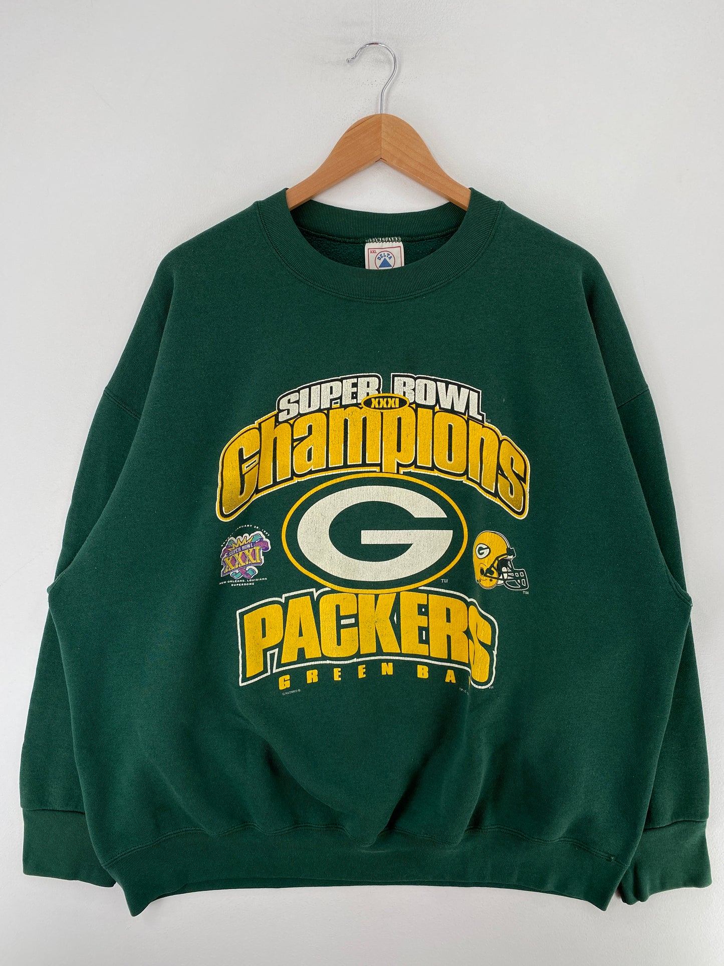 1997 GREEN BAY PACKERS Made in USA Size XXL Vintage NFL Sweat-Shirt / G642S