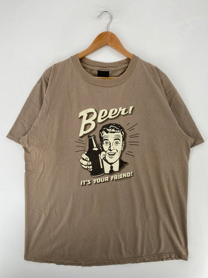 1997 BEER! IT'S YOUR FRIEND Made in USA Size XL Vintage T-Shirt / G69T