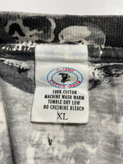 (XL) 90’s SKULL All Over Print Vintage T-Shirt / A0861T
