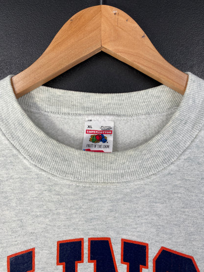 90's ILLINOIS Made in USA Size XL Vintage College Sweat-Shirt / G4696S