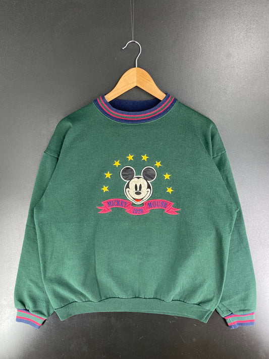 90's MICKEY MOUSE Made in USA Size L Vintage DISNEY Sweat-shirt / F8849S