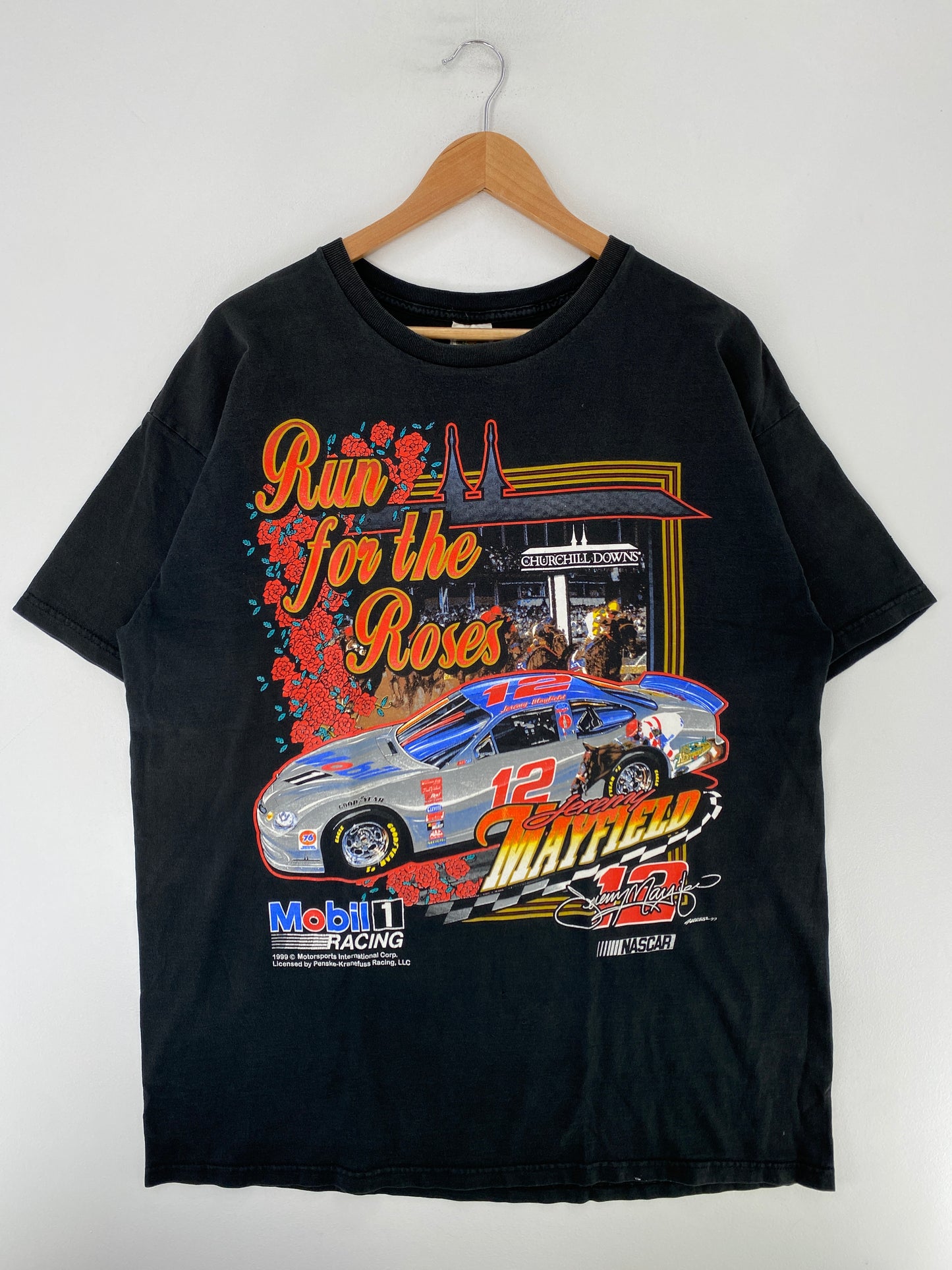 1999/ MOBIL RACING JEREMY MAYFIELD Made in USA Size XXL Vintage Racing T-shirt / G422T