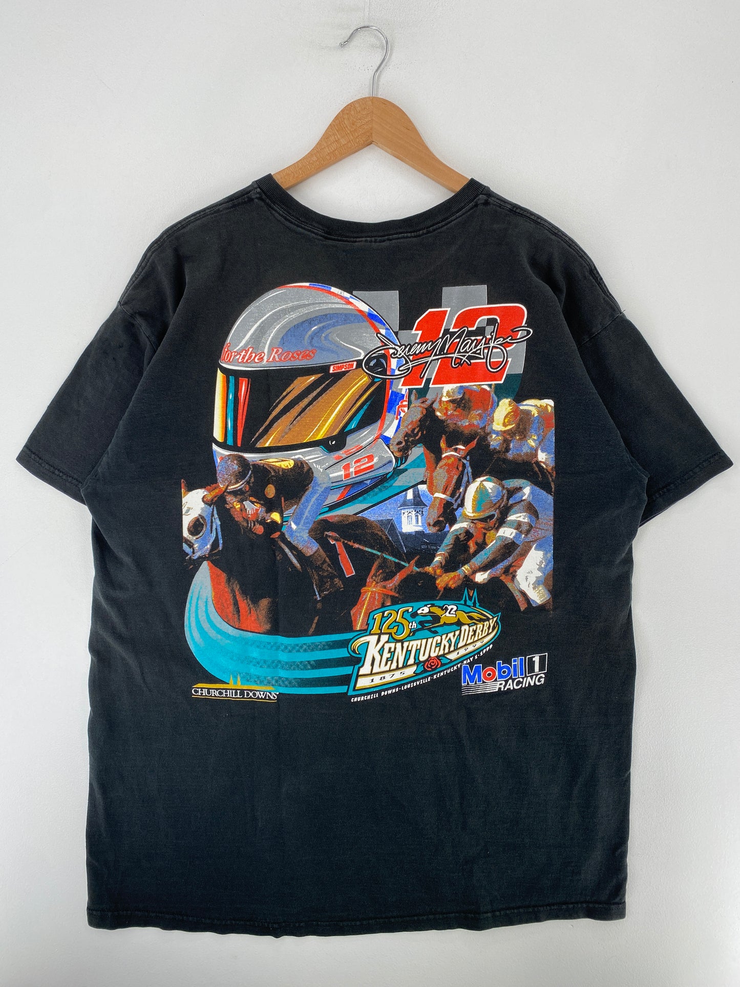 1999/ MOBIL RACING JEREMY MAYFIELD Made in USA Size XXL Vintage Racing T-shirt / G422T