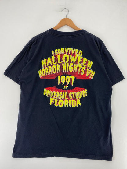 1997 HALLOWEEN HORROR NIGHTS Size No Tag (Approx.XL) Vintage T- Shirt / G1134T
