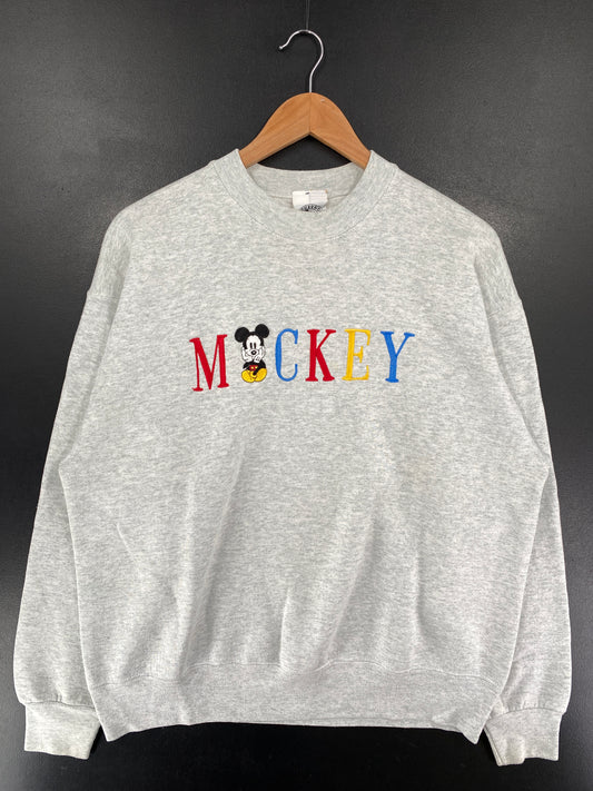 90's DISNEY MICKEY Made in USA Size L Vintage Sweat-Shirt / G4717S