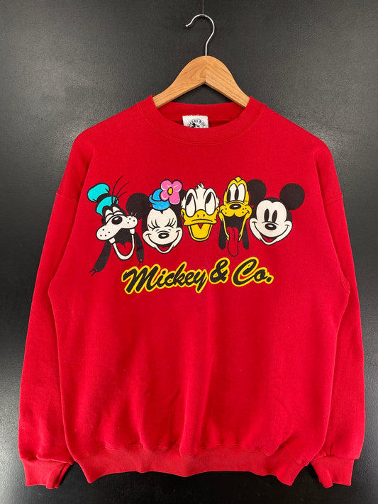 90's DISNEY MICKEY AND FRIENDS Made in USA Size L Vintage Sweat-shirt / G4718S