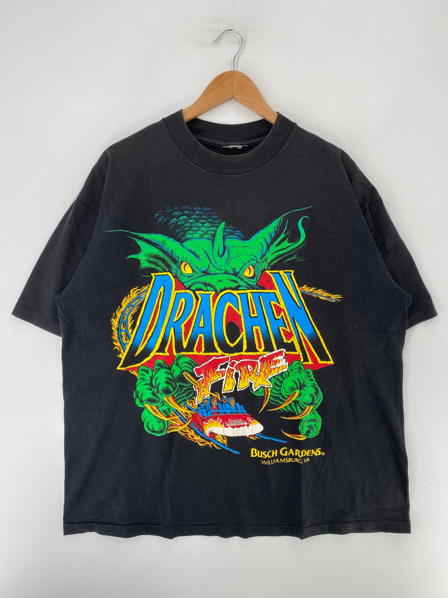90’s BUSCH GARDENS DRACHEN VIRGINIA Size No Tag (Approx.XL) T-Shirt / G481T