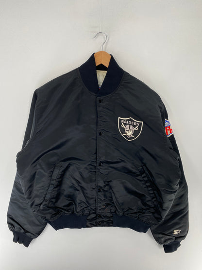 90's STARTER x LAS VEGAS RAIDERS Made in USA Size L Vintage NFL Nylon Jacket / F4976N