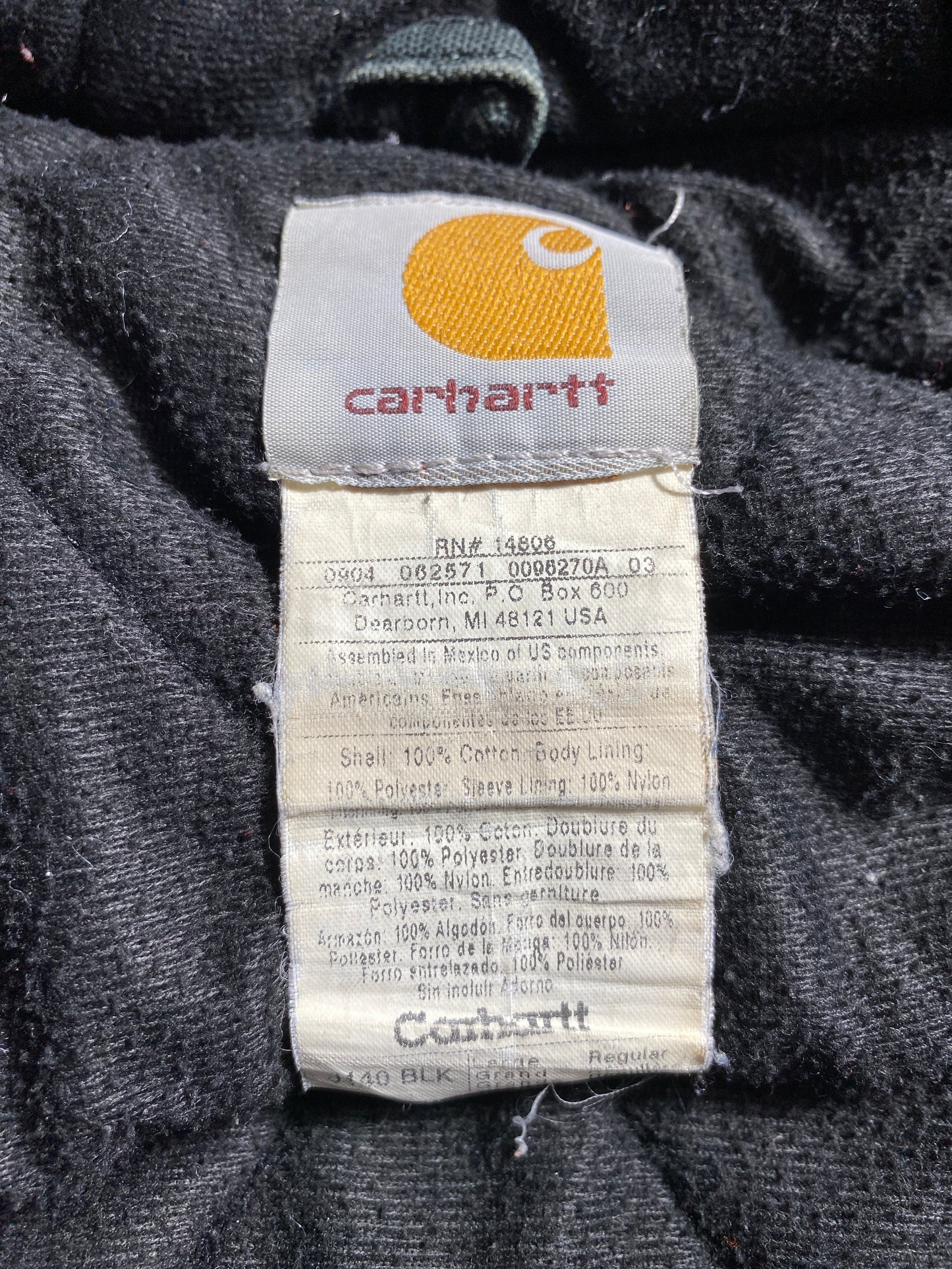 Vintage CARHARTT Size L Zip-Up Hoodie Duck Jacket / F5162J
