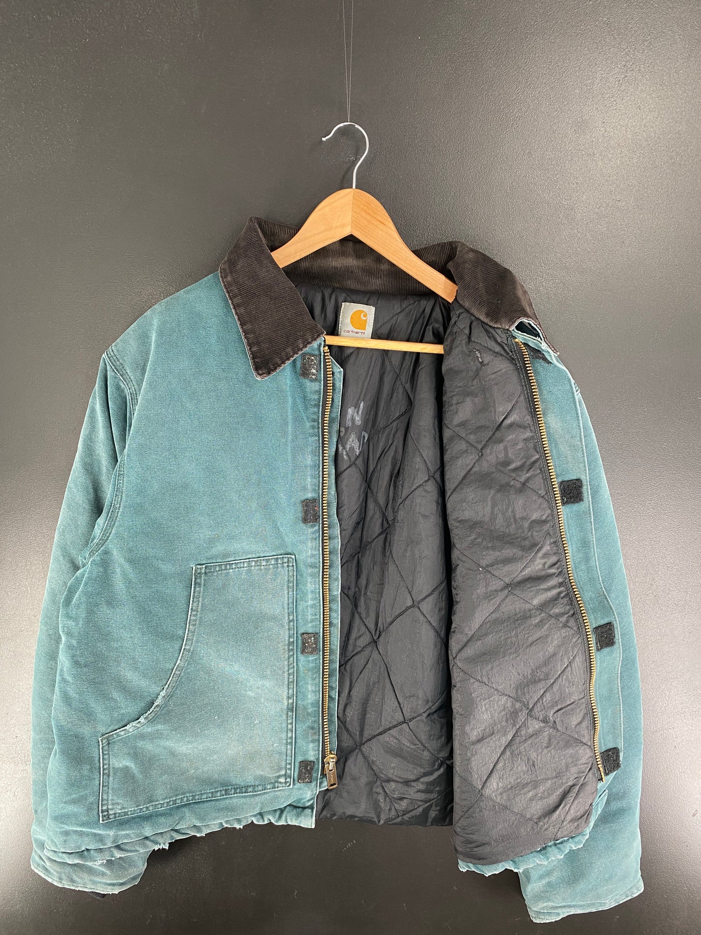 Vintage CARHARTT Size Approx.L Zip-Up Duck Jacket / F5160J