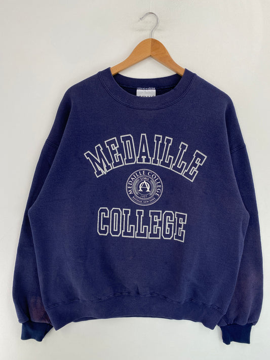 90’s MEDAILLE COLLEGE Made in USA Size XL College Sweat-shirt / G4852S