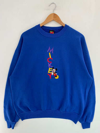 90's DISNEY MICKEY Made in USA Size L Vintage Sweat-shirt / G4863S