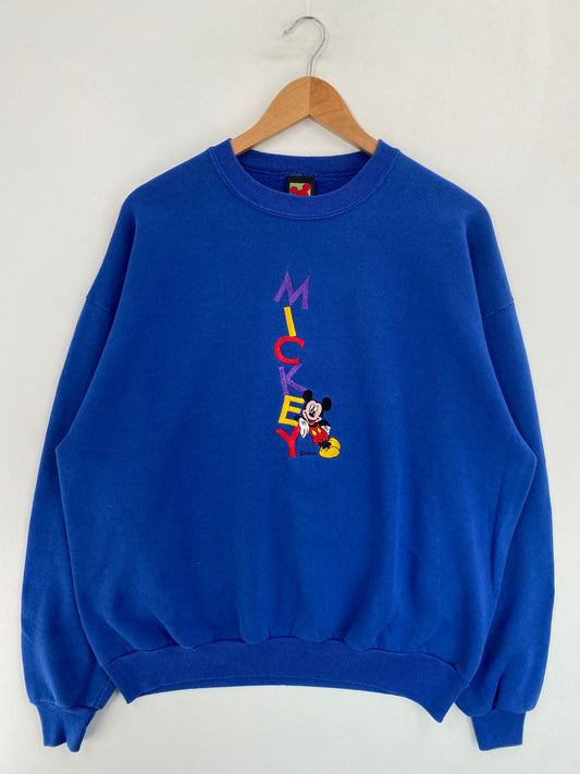 90's DISNEY MICKEY Made in USA Size L Vintage Sweat-shirt / G4863S