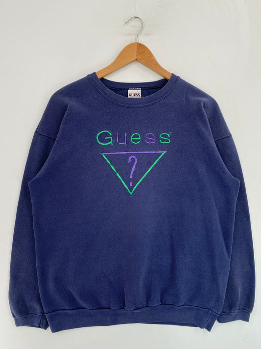 90's GUESS Made in USA Size Approx.L Vintage Sweat-shirt / G4913S