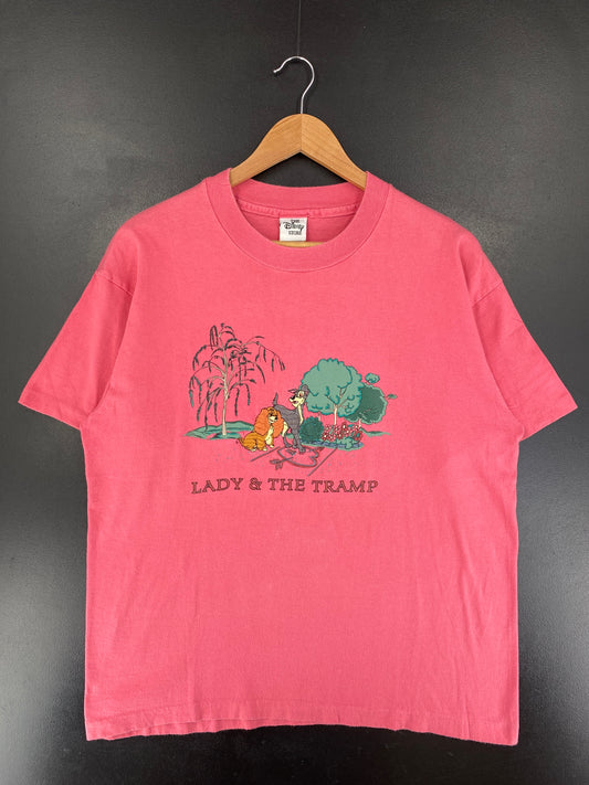 90's DISNEY LADY & THE TRAMP Made in USA Size L Vintage T-Shirt / G717T