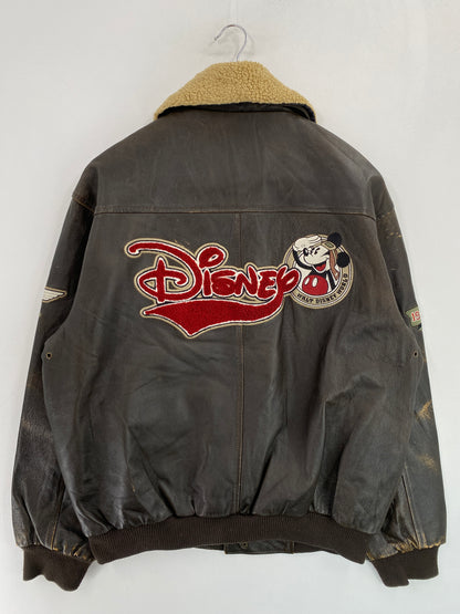 Vintage WALT DISNEY WORLD Size M Leather Jacket / G4909J