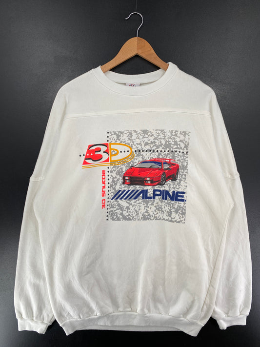 90's ALPINE 3D SHUTTLE Made in USA Size XL Vintage Racing Sweat-Shirt / G4928S