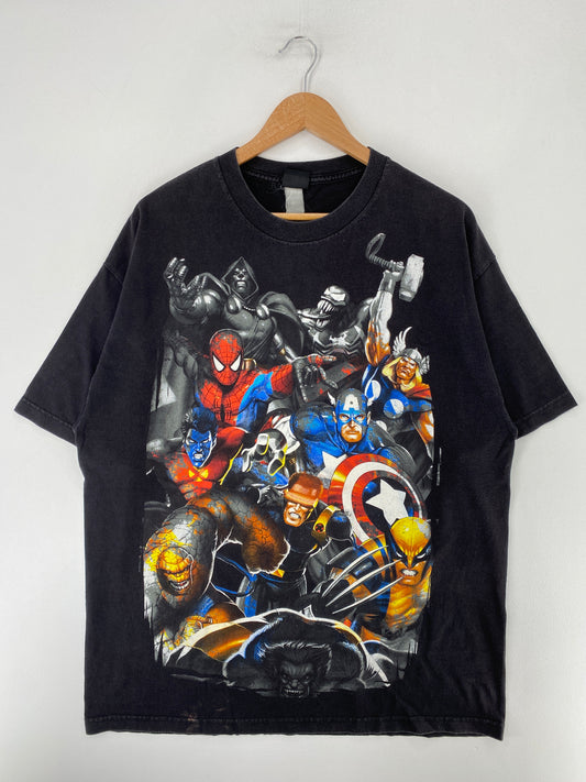 00' MARVEL ALL STAR Size Approx.XL Vintage T-Shirt / G898T