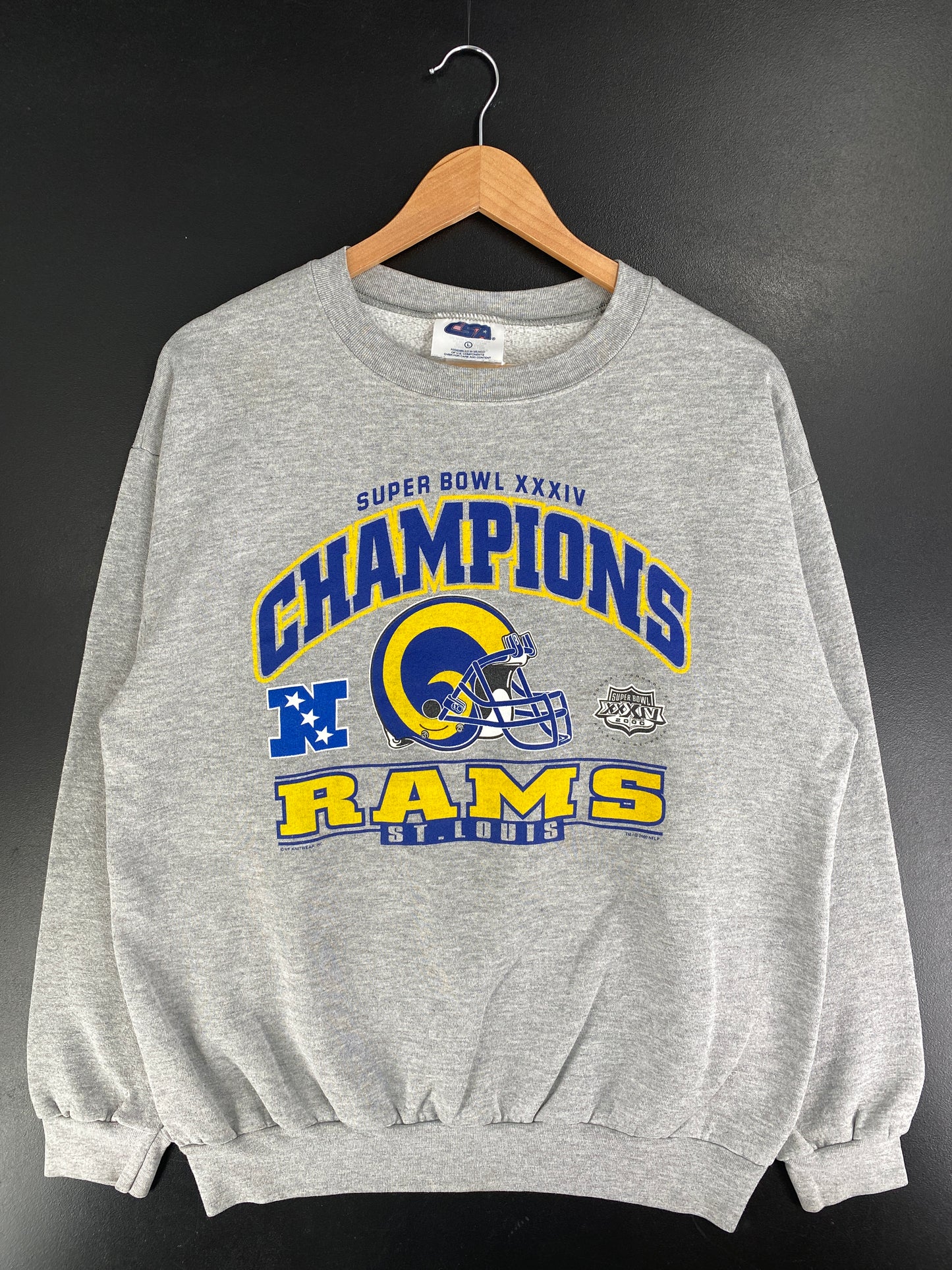 2000 SUPERBOWL ST.LOUIS RAMS Size L NFL Sweat-Shirt / F5756S