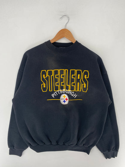 90's PITTSBURGH STEELERS Made in USA Size L NFL Sweat-Shirt / F5754S