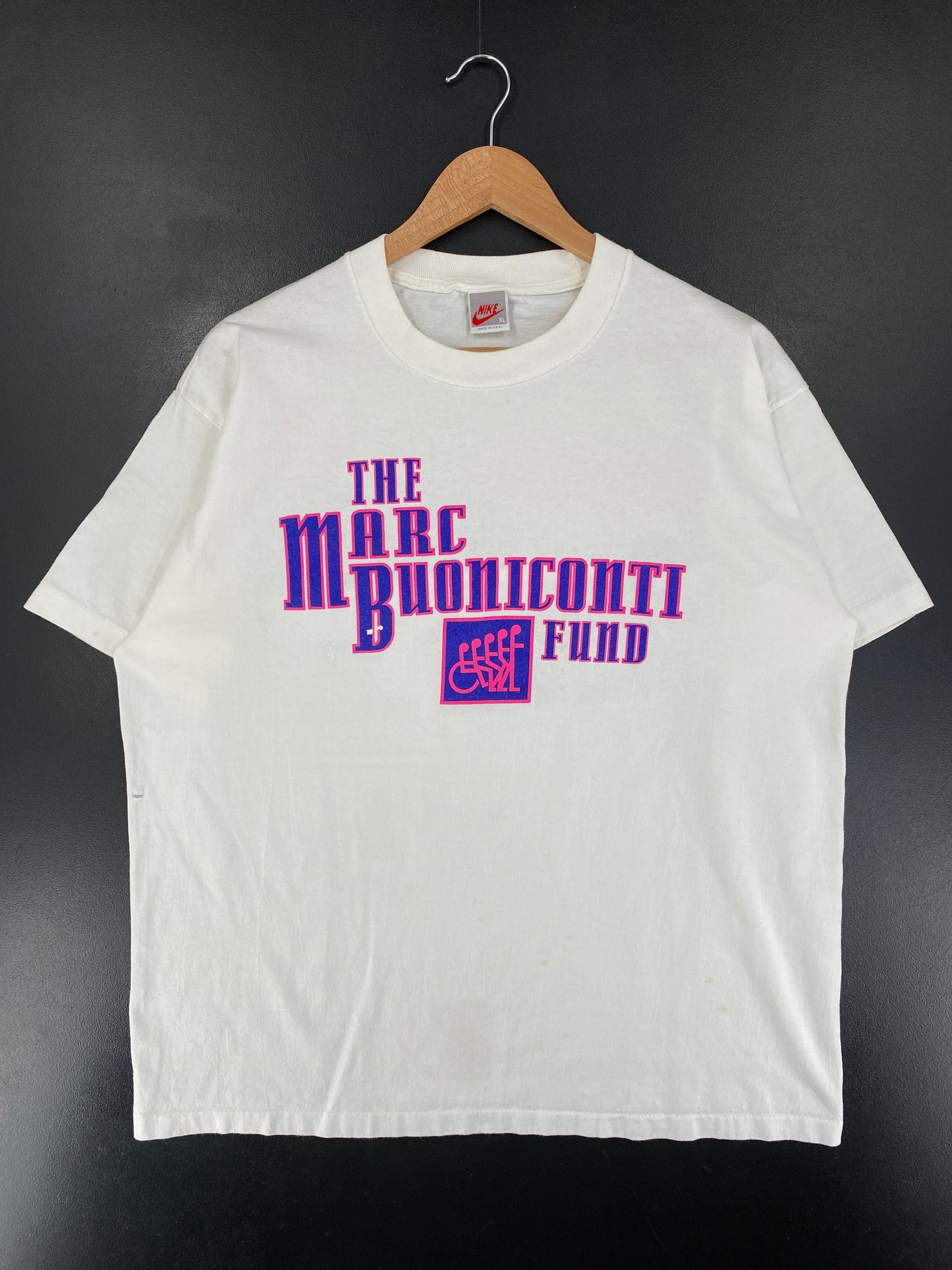 90's NIKE THE MARC BUONICONTI FUND Silver Tag Made in USA Size XL Vintage T-Shirt / G923T