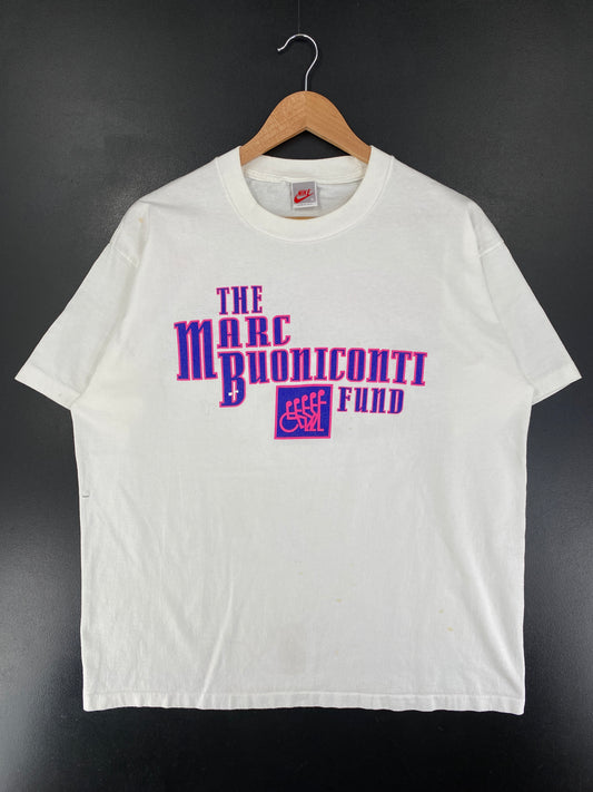 90's NIKE THE MARC BUONICONTI FUND Silver Tag Made in USA Size XL Vintage T-Shirt / G923T