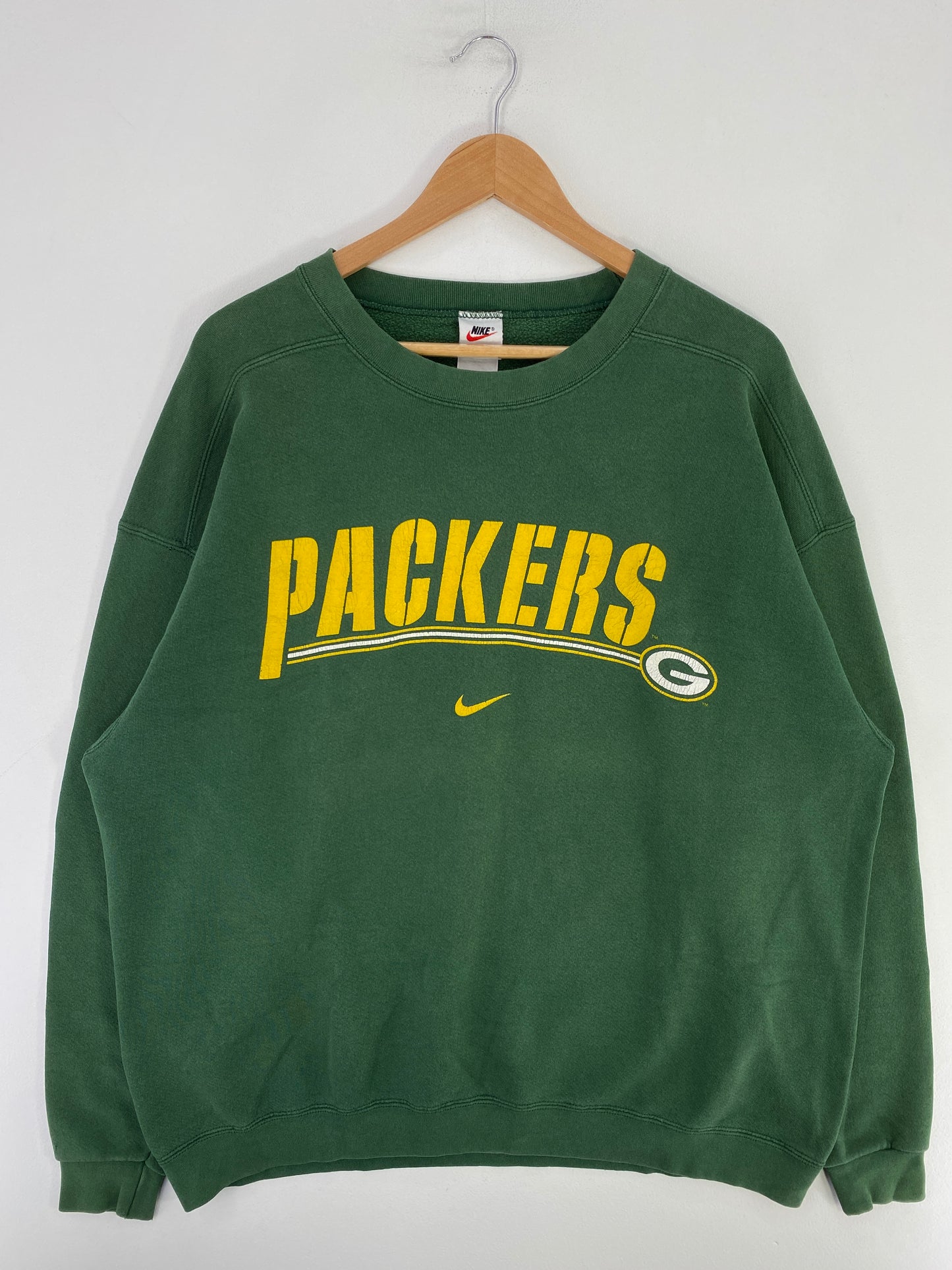90's NIKE x GREEN BAY PACKERS Size XL Vintage NFL Sweat-Shirt / G995S