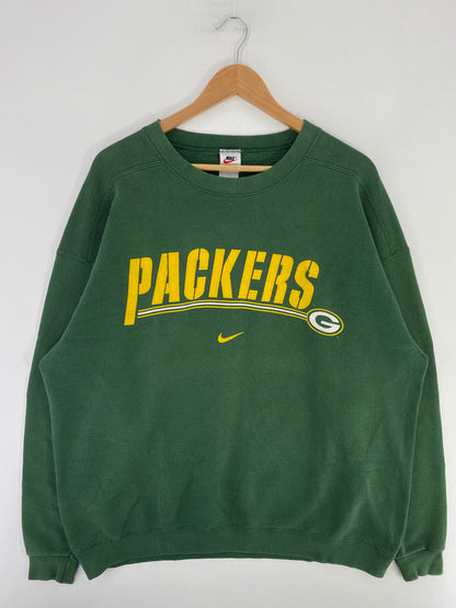 90's NIKE x GREEN BAY PACKERS Size XL Vintage NFL Sweat-Shirt / G995S