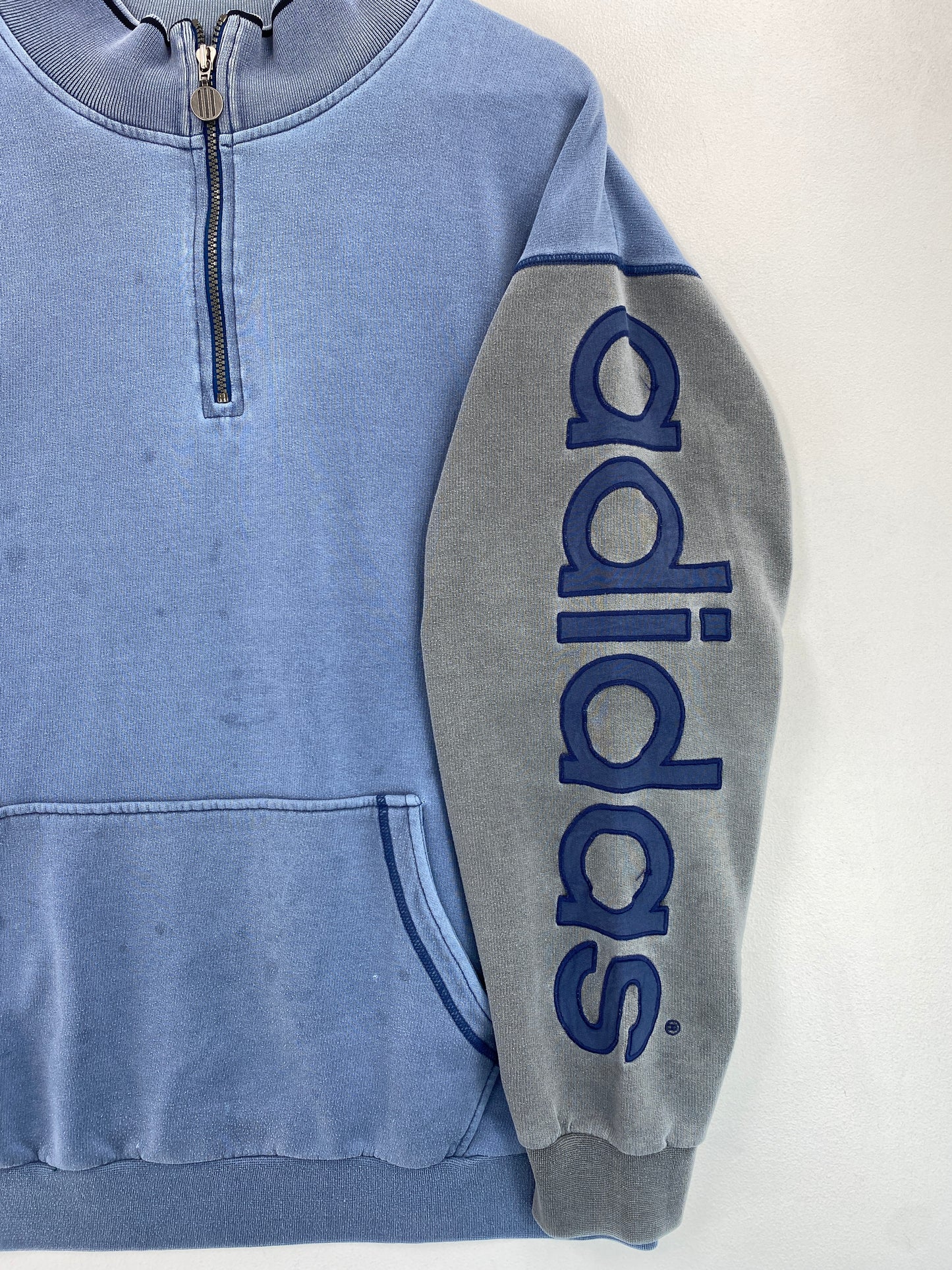 90’s ADIDAS Size L Vintage Half-zip Sweat-shirt / G5140S