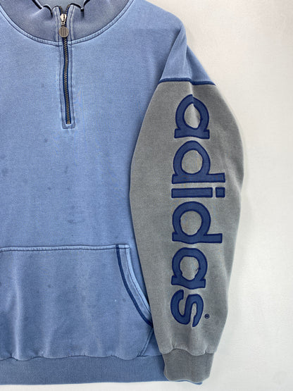 90’s ADIDAS Size L Vintage Half-zip Sweat-shirt / G5140S