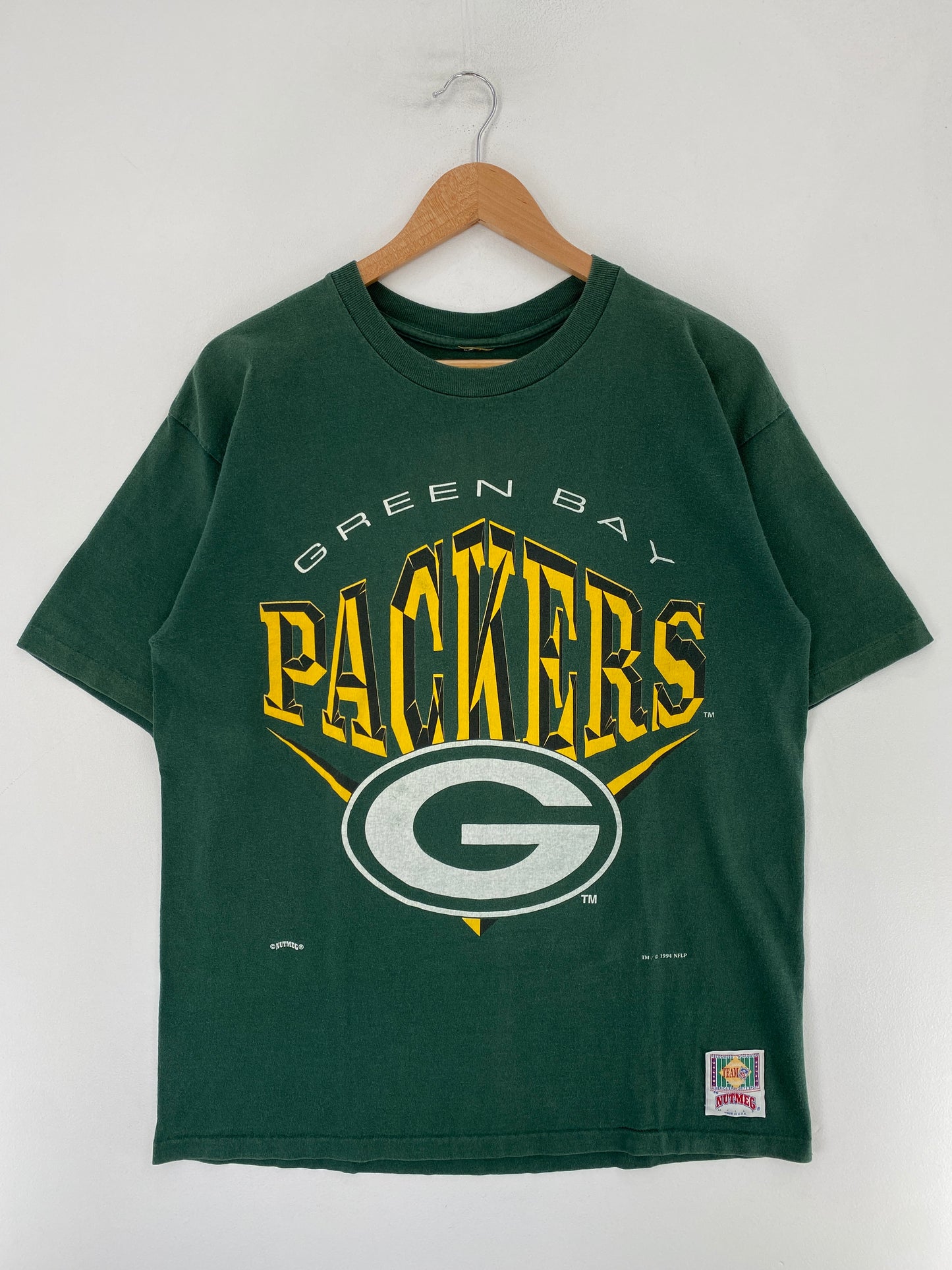 90's GREEN BAY PACKERS Made in USA Size No Tag (Approx.L) Vintage NFL T-shirt / G1111T
