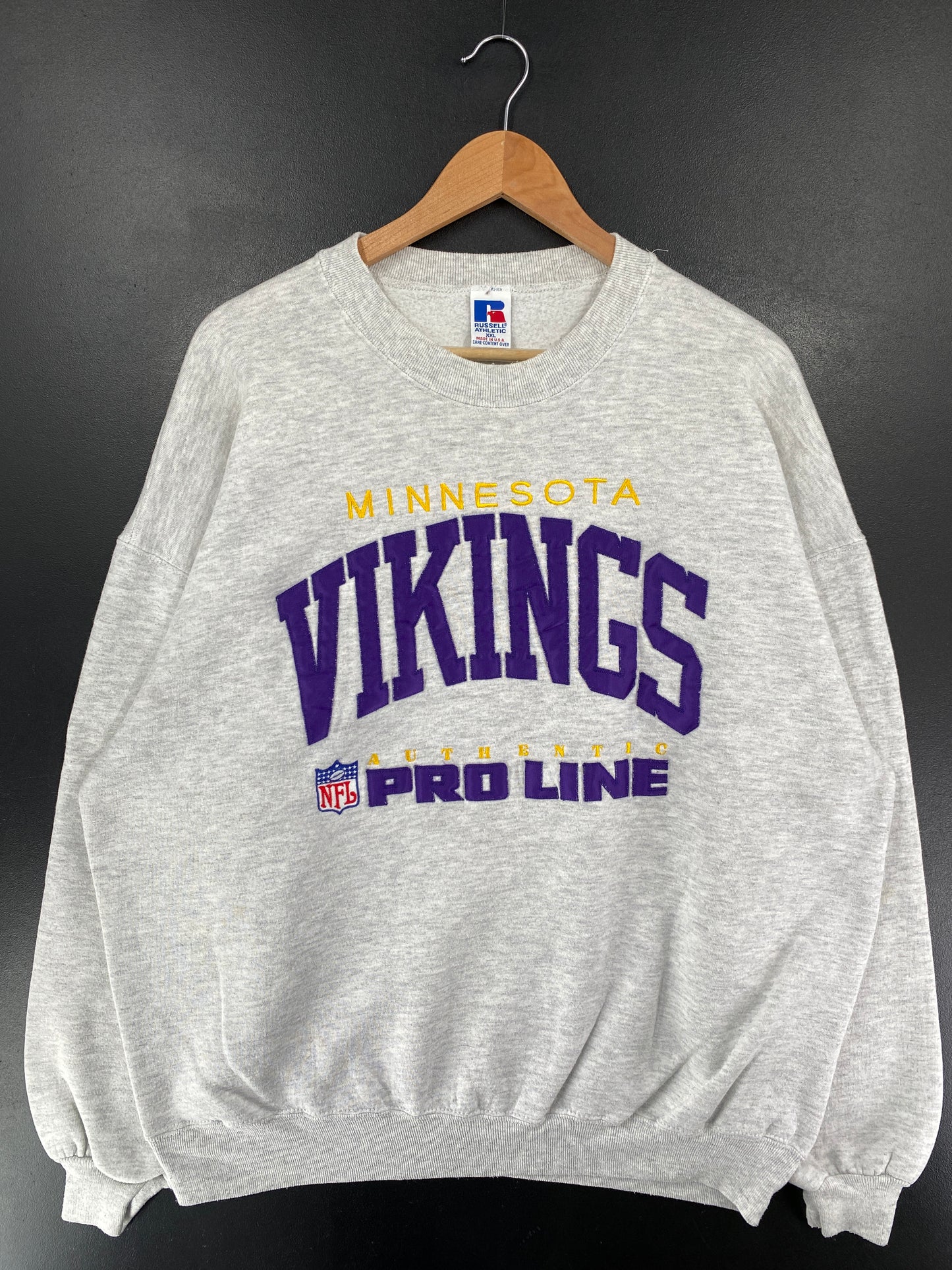 90's RUSSELL x MINNESOTA VIKINGS Made in USA Size XXL Vintage NFL Sweat-Shirt / G5149S