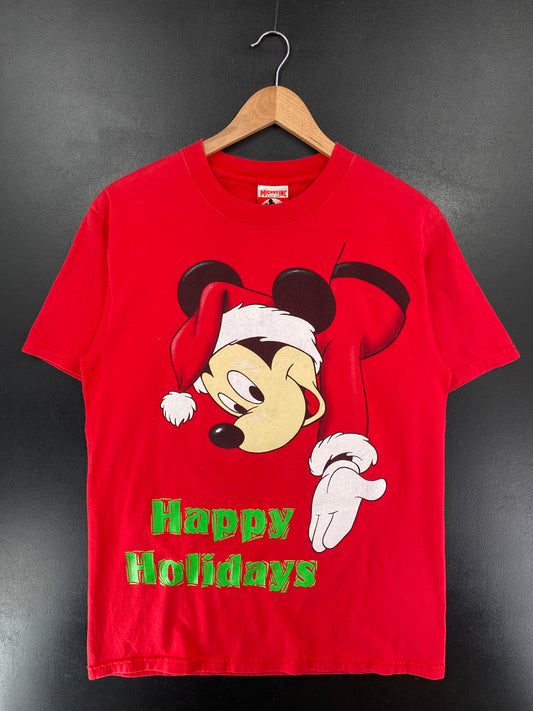 90's DISNEY MICKEY CHRISTMAS Made in USA Size M Vintage T-Shirt / G5192T