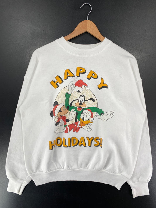 90's DISNEY MICKEY AND FRIENDS CHRISTMAS Made in USA Size L Vintage Sweat-shirt / G5196S