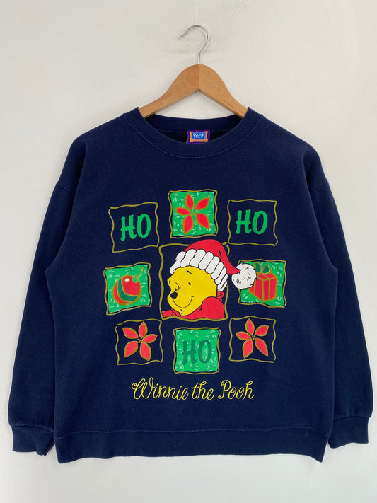 90's DISNEY POOH CHRISTMAS Made in USA Size S/M Vintage Sweat-shirt / G5198S