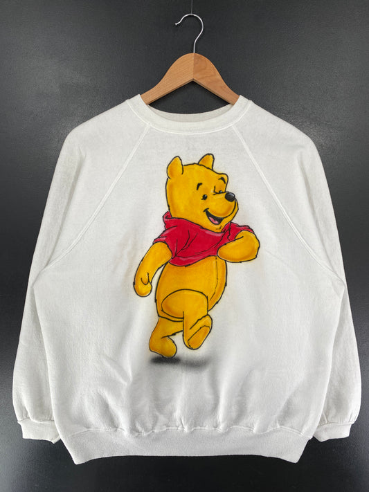 Vintage Hand Paint DISNEY WINNIE THE POOH Size XL Sweat-shirt / G5247S