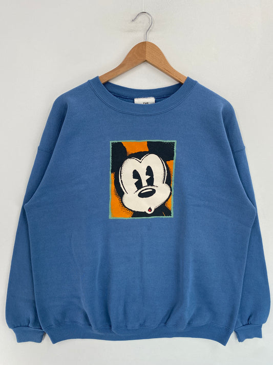 90's MICKEY MOUSE Made in USA Size L Vintage DISNEY Sweat Shirt / G5248S
