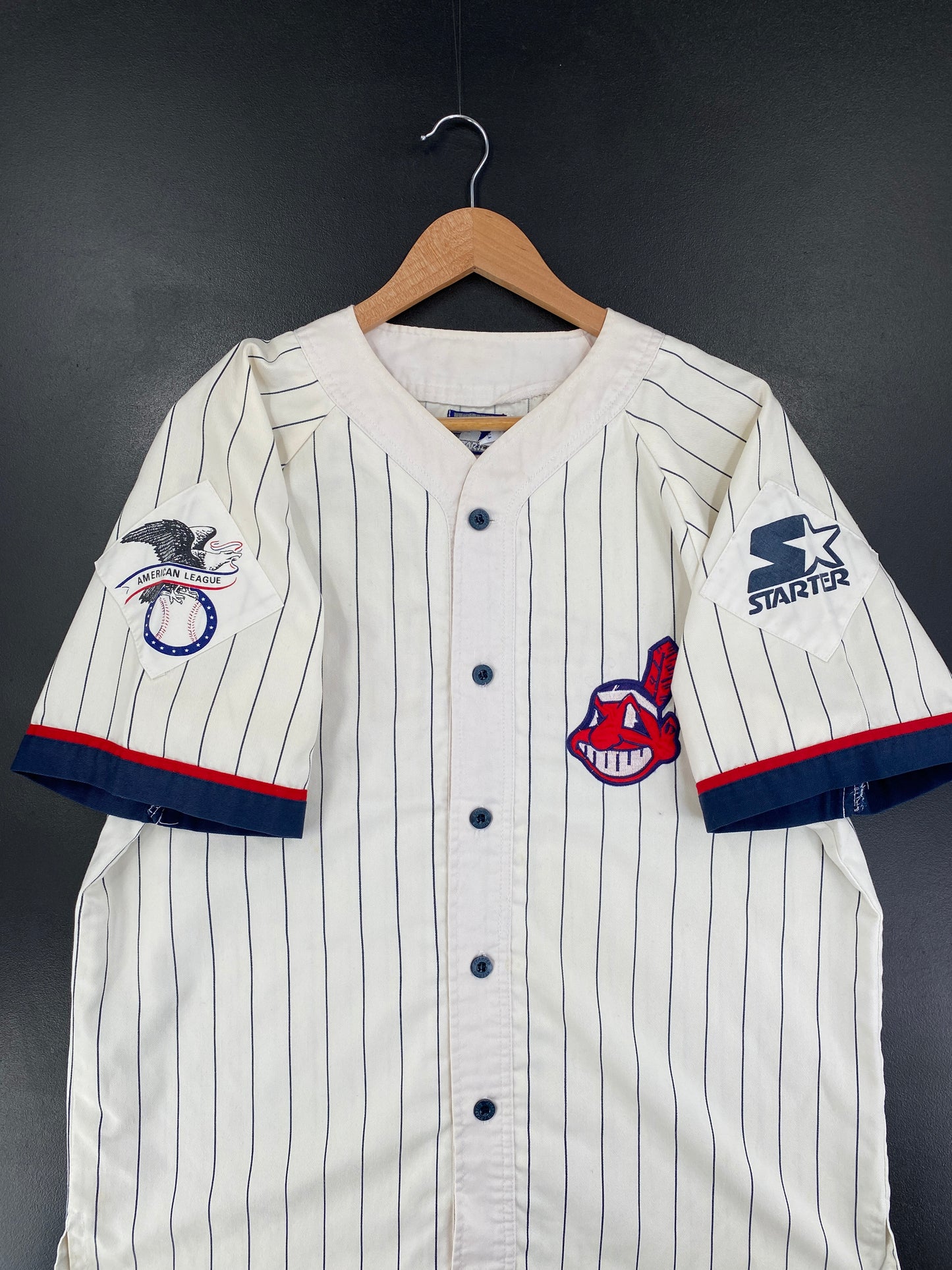 90’s STARTER x CLEVELAND INDIANS Size L MLB Game Shirt / G1877B